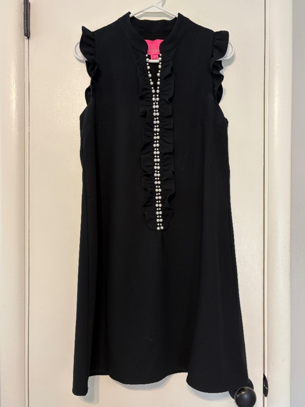 Lilly Pulitzer #004790 Women's Adalee Beaded Sleeveless Shift Dress Size 2 Black